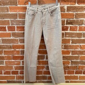 Mother The Insider Ankle Fray Stretch Jean Size 27 in Oxford Tan Chalk Wash